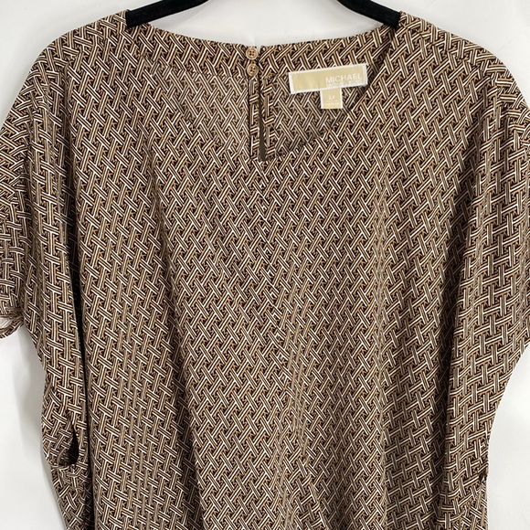 Michael Kors All Over Logo Print Front Tie Tunic Top Casual Plus Size 2X - Picture 4 of 10